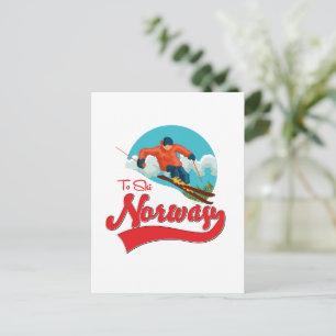 Cartão Postal Logo da Noruega para o Ski.