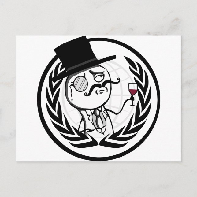 Cartão Postal Logotipo Anônimo do LulzSec (Frente)