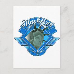 Cartão Postal Logotipo Antigo New York Liberty