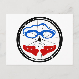Cartão Postal Logotipo artístico legal Triathlon