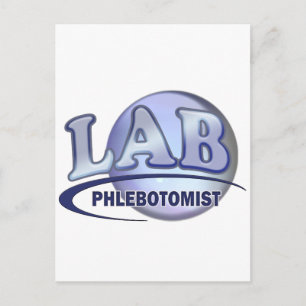 Cartão Postal LOGOTIPO Azul DIVERTIDO PHLEBOTOMIST