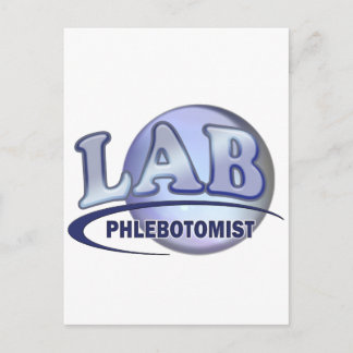 Cartão Postal LOGOTIPO Azul DIVERTIDO PHLEBOTOMIST