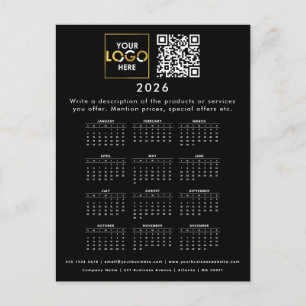 Cartão Postal Logotipo comercial do Calendário 2026 Detalhes do 