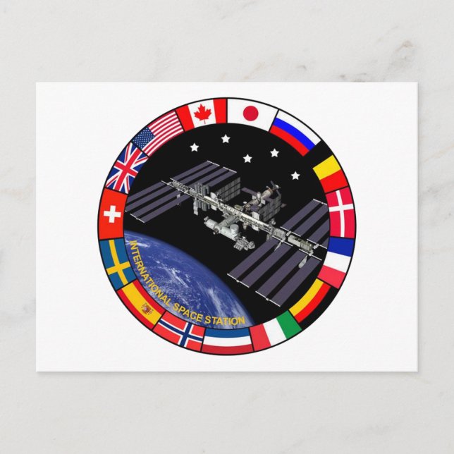 Cartão Postal Logotipo composto de membros ISS (Frente)