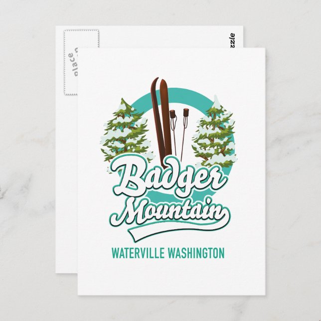 Cartão Postal logotipo da Badger Mountain Waterville Washington  (Frente/Verso)