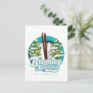 Cartão Postal logotipo da Bromley Mountain Peru Vermont US Ski