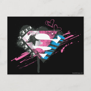 Cartão Postal Logotipo da Supergirl Hearts