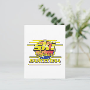 Cartão Postal logotipo de Barcelona Espanha para esqui