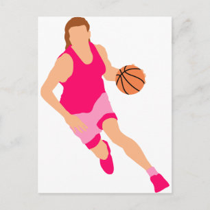 Cartão Postal Logotipo de basquete feminino