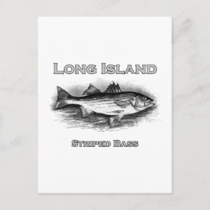 Cartão Postal Logotipo de Bass Strike Vintage em Long Island