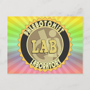 CARTÃO POSTAL LOGOTIPO DE CRACHÁ LABORATORIAL PHLEBOTOMIST