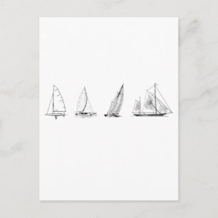Cartão Postal Logotipo de embarcação à vela
