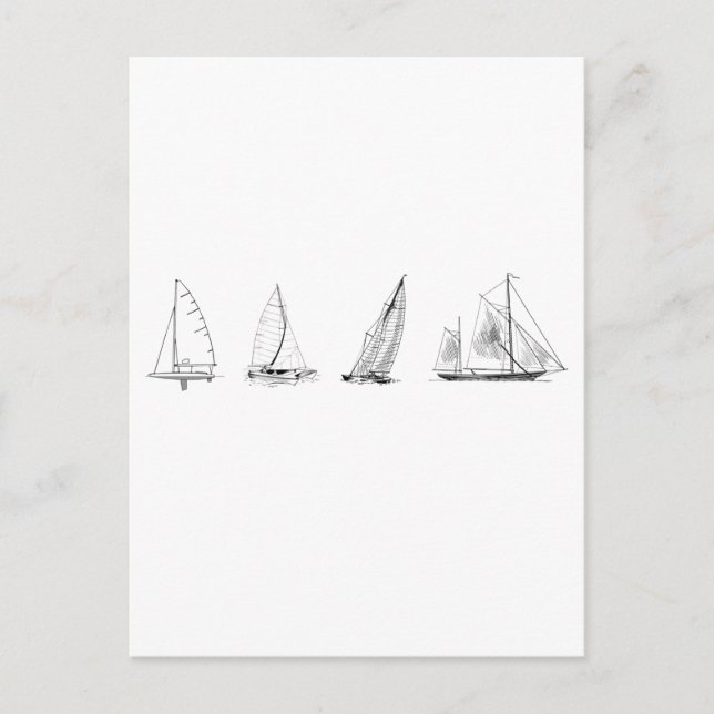 Cartão Postal Logotipo de embarcação à vela (Frente)