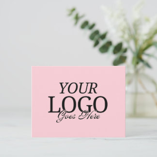 Cartão Postal Logotipo de empresa rosa simples com código QR par