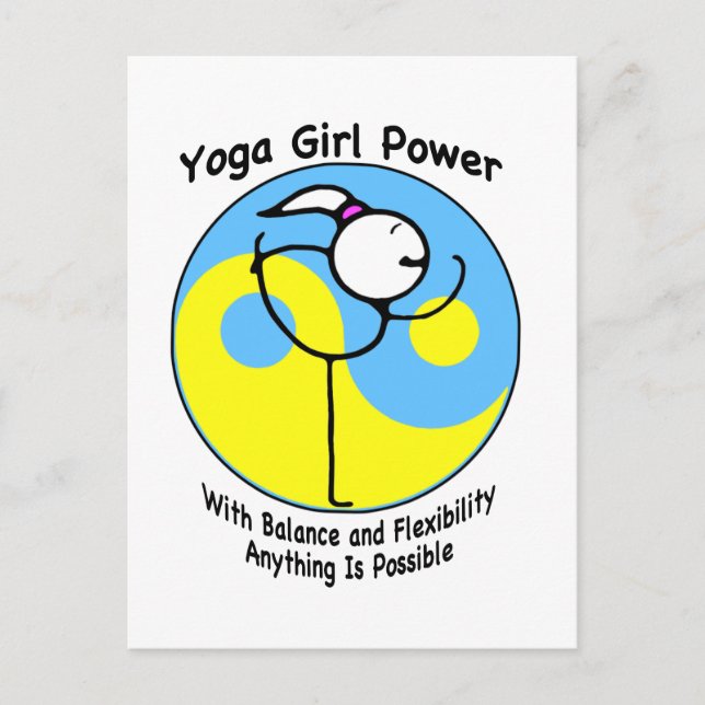 Cartão Postal Logotipo de energia da Yoga Girl (Frente)