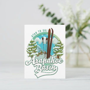 Cartão Postal Logotipo de esqui de Arapahoe Basin Utah
