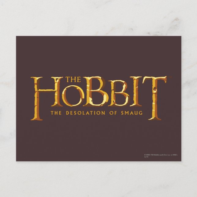 Cartão Postal Logotipo de hobbit - Dourado (Frente)
