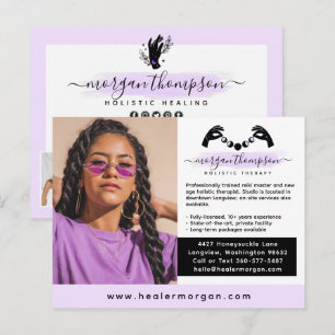 Cartão Postal Logotipo de Marketing de Massagem Reiki das Mãos e