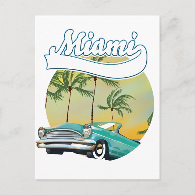 Cartão Postal logotipo de Miami Sunset (Frente)