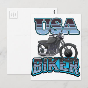 Cartão Postal logotipo de motociclista dos EUA