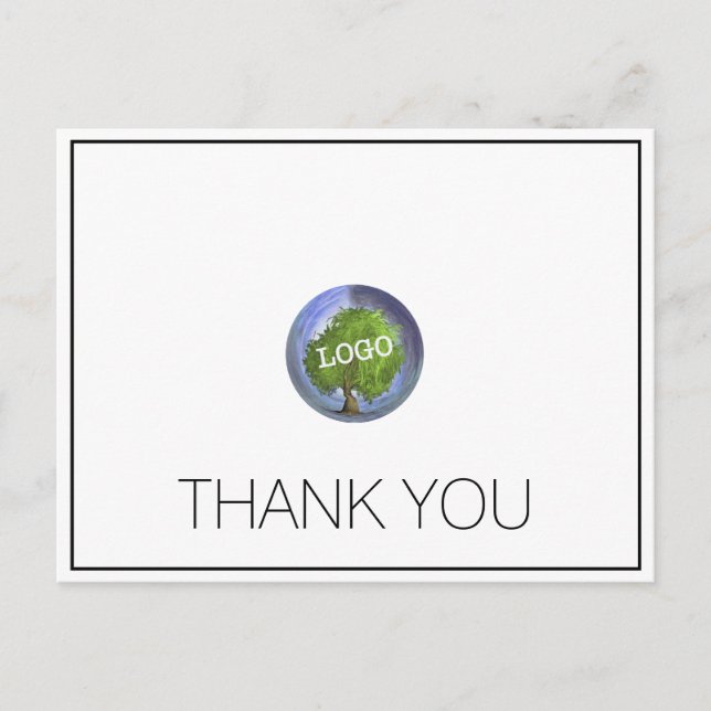 Cartão Postal Logotipo de Negócios Obrigado (Frente)