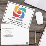 Cartão Postal Logotipo de Negócios Personalizado Que Nosso Escri<br><div class="desc">Temos um novo endereço movendo cartões postais para uma empresa moderna,  de negócios ou de chic,  buscando atualizar seus clientes em um novo local. Nosso escritório se mudou. Simples mudança de cartões de endereço da empresa com o seu logotipo corporativo personalizado. Personalize a alteração de endereço no verso.</div>
