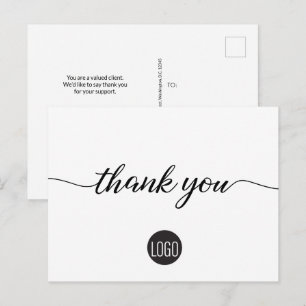Cartão Postal logotipo de negócios personalizados simples agrade