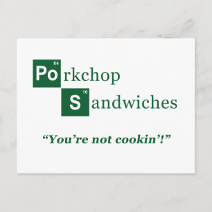 Cartão Postal Logotipo de paródia de Porkchop Sandwiches