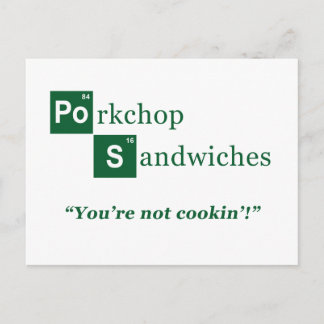 Cartão Postal Logotipo de paródia de Porkchop Sandwiches