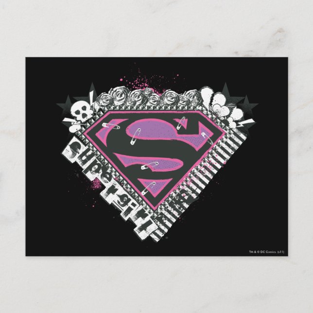 Cartão Postal Logotipo de pinos da Supergirl (Frente)