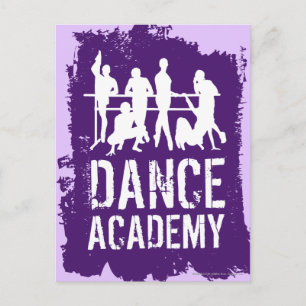 Cartão Postal Logotipo de Silhuetas da Academia de Dança