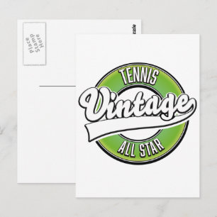 Cartão Postal Logotipo de todos os astros do tênis vintage