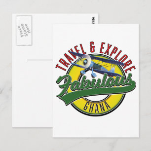 Cartão Postal Logotipo de Viagem explore Gana fabuloso