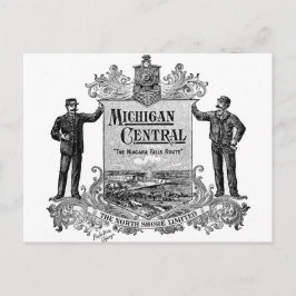 CARTÃO POSTAL LOGOTIPO DE VINTAGE MICHIGAN CENTRAL RAILROAD