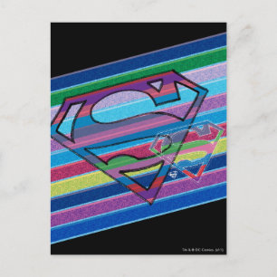 Cartão Postal Logotipo do arco-íris riscado por supergirl