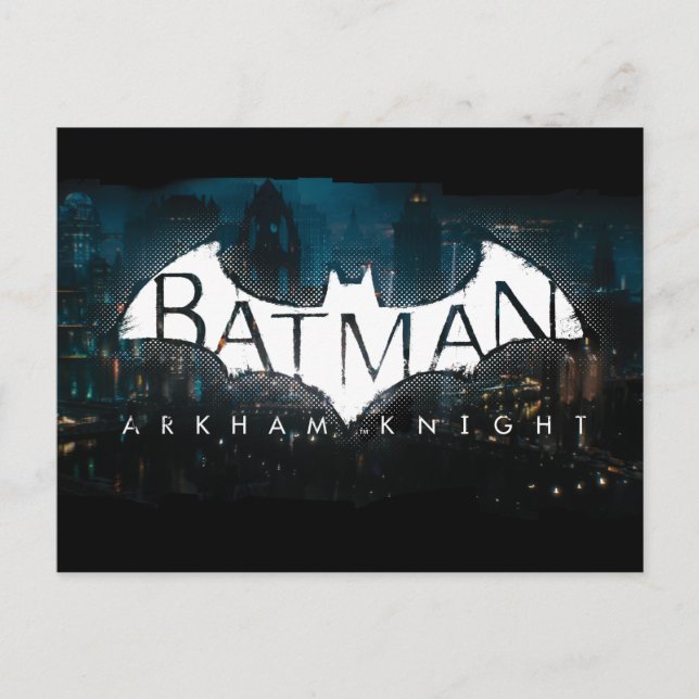 Cartão Postal Logotipo do Batman Arkham Knight Gotham (Frente)