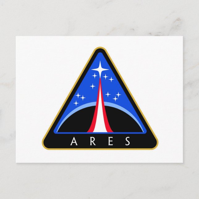 Cartão Postal Logotipo do foguete Ares NASA (Frente)
