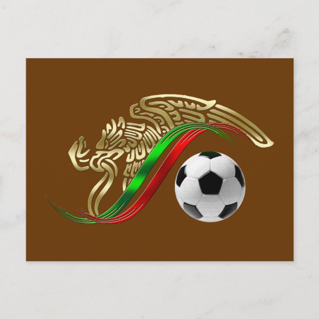 Cartão Postal Logotipo do futebol de futebol emblema do México (Frente)