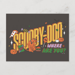 Cartão Postal Logotipo do Lanche de Halloween do Scooby-Doo