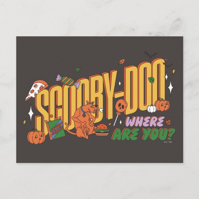 Cartão Postal Logotipo do Lanche de Halloween do Scooby-Doo (Frente)