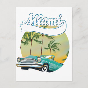 Cartão Postal Logotipo do Miami Sunset