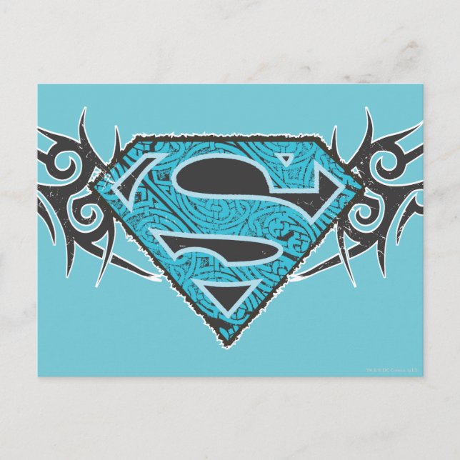 Cartão Postal Logotipo do Padrão Tribal da Supergirl (Frente)
