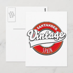 Cartão Postal logotipo do Santander Espanha estilo vintage