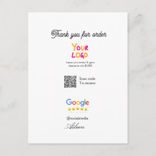 Cartão Postal logotipo do site de revisão do Google scanear códi