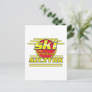 Cartão Postal Logótipo do Ski Szczyrk Polônia 80s