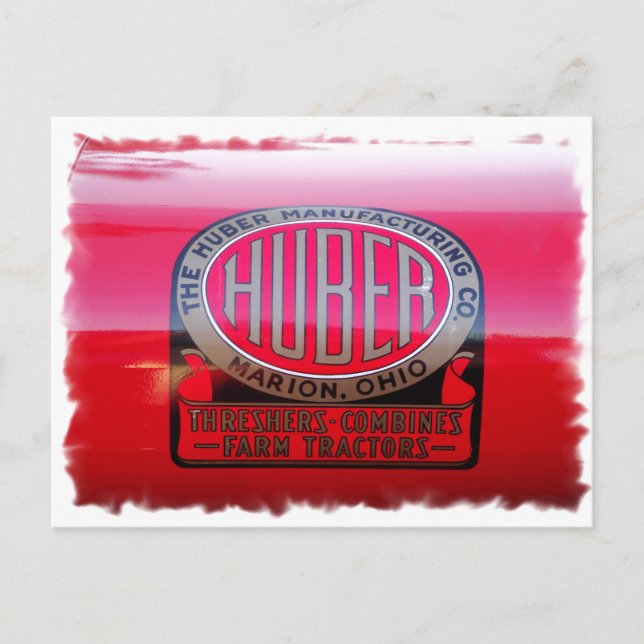 Cartão Postal Logotipo do trator de huber (Frente)