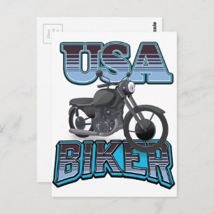 Cartão Postal Logotipo do USA Biker
