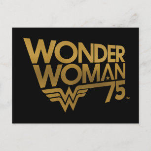 Cartão Postal Logotipo Dourado do 75º aniversário da Mulher Ma