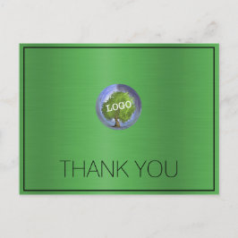 Cartão Postal Logotipo Empresarial Grama Verde Obrigado