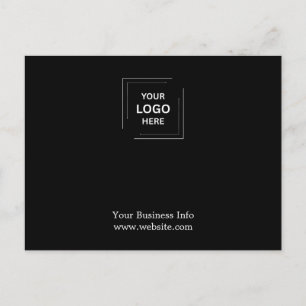 Cartão Postal Logotipo Empresarial Preto Personalizado Profissio